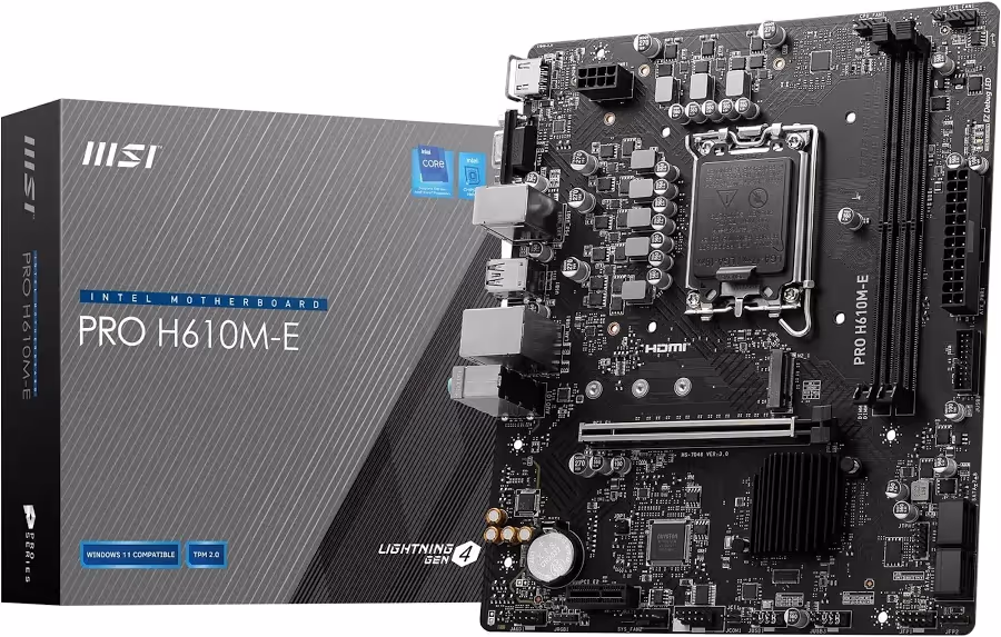 MSI PRO H610M-E Intel H610 micro ATX image 2