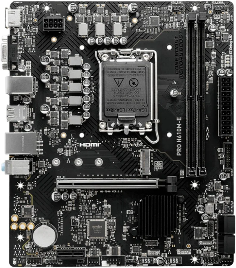 MSI PRO H610M-E Intel H610 micro ATX image 1