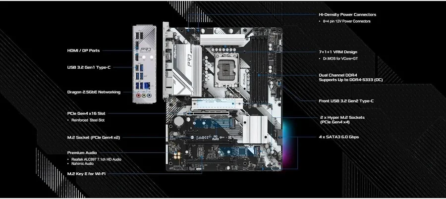 ASRock B760 Pro RS/D4 Intel B760  ATX image 5