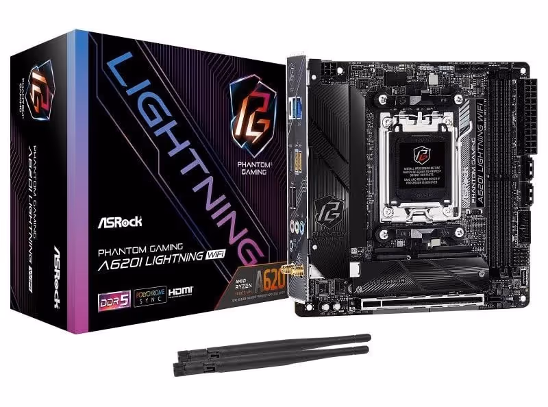ASRock A620I Lightning WiFiMini ITX 40 2,5 GbE Wi-Fi 6E image 1