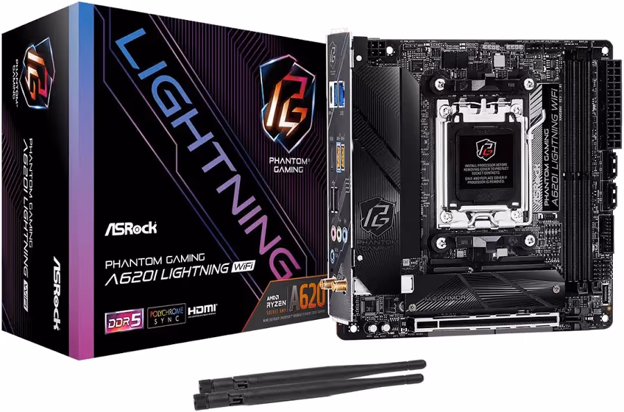 ASRock A620I Lightning WiFiMini ITX 40 2,5 GbE Wi-Fi 6E image 3