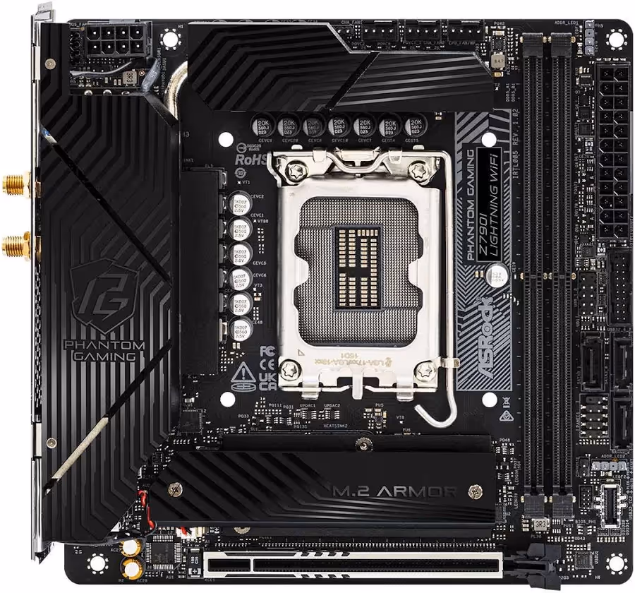 ASRock Z790I Intel Z790 Mini ITX Phantom Gaming Lightning WiFiRGB image 2
