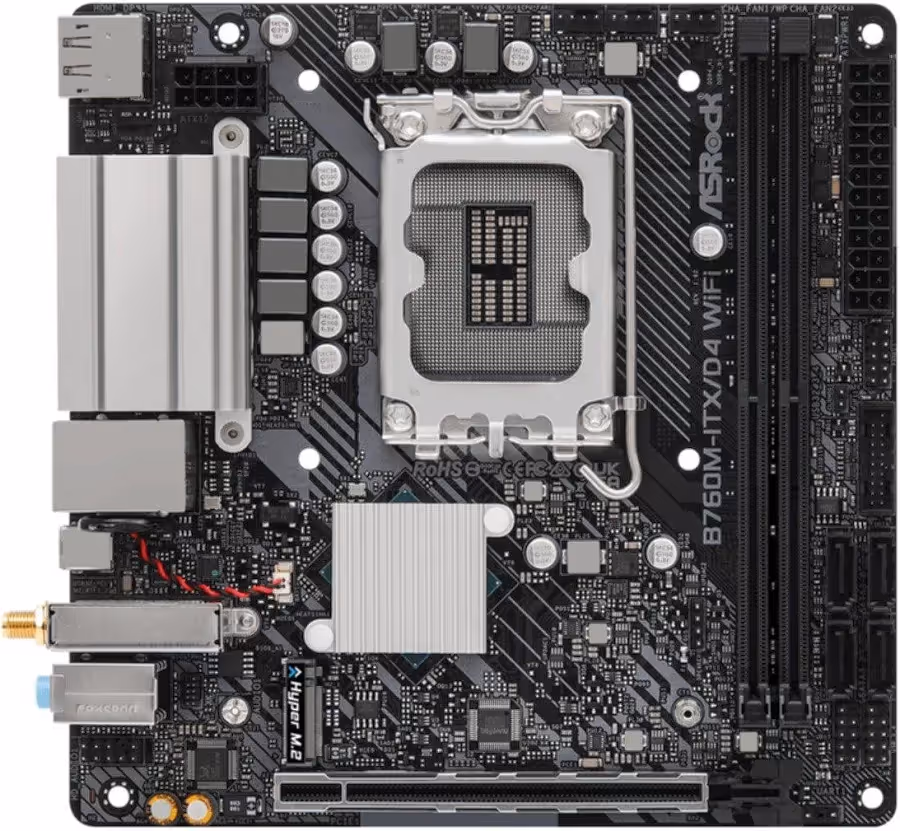 ASRock B760M-ITX/D4 Wi-Fi LGA1700 Mini ITX Realtek 1GWi-Fi 6E image 2