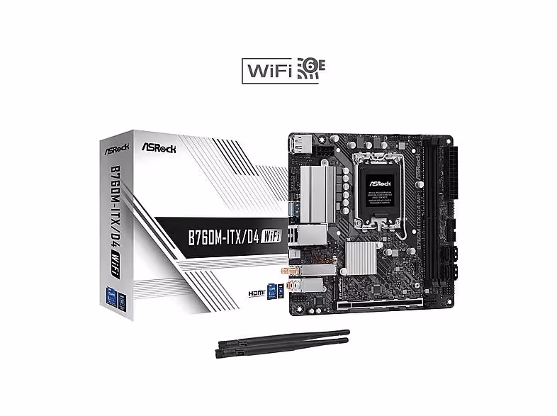 ASRock B760M-ITX/D4 Wi-Fi LGA1700 Mini ITX Realtek 1GWi-Fi 6E image 1
