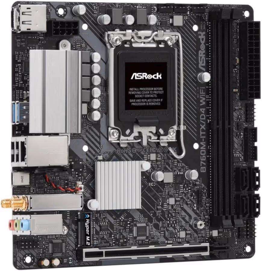 ASRock B760M-ITX/D4 Wi-Fi LGA1700 Mini ITX Realtek 1GWi-Fi 6E image 3