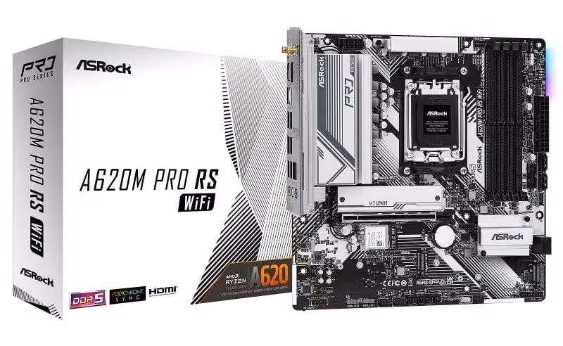 ASRock A620M Pro RS WiFi,, micro ATX, Wi-Fi 6E, , RGB image 4