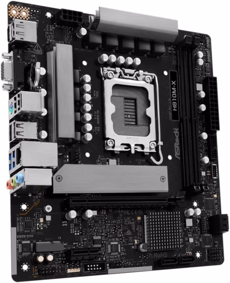 ASRock H810M-X Intel H810 LGA 1851 Micro ATX image 2