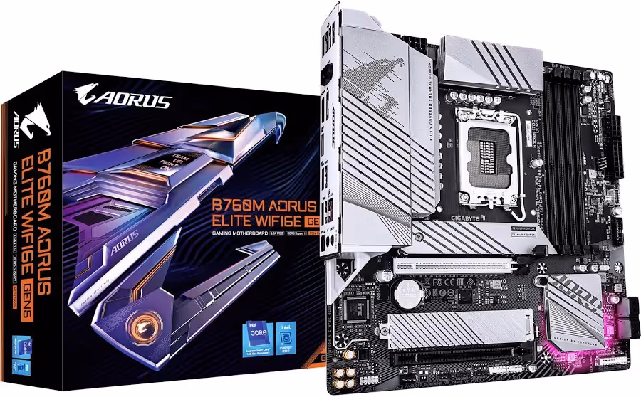 GIGABYTE B760M AORUS ELITE WIFI6E GEN5 LGA1700 micro ATX 4053 image 1