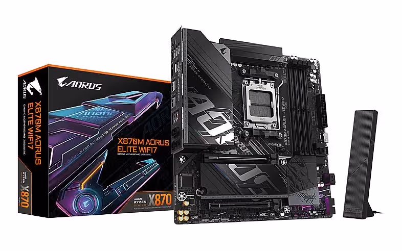 GIGABYTE X870M AORUS ELITE AMD X870 Micro ATX WiFi 7 4 RGB image 1
