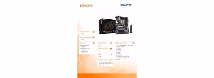 GIGABYTE B760 DS3H WIFI6E Intel B760 LGA1700ATX WiFi 6E RGB image 5