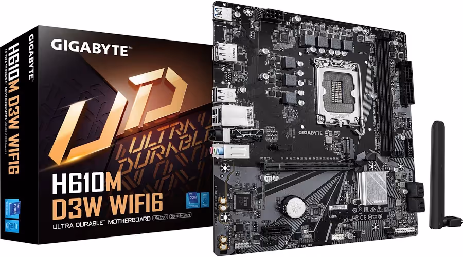 GIGABYTE H610M D3W WIFI6 Intel H610 LGA1700 Micro-ATX WiFi 6 image 3