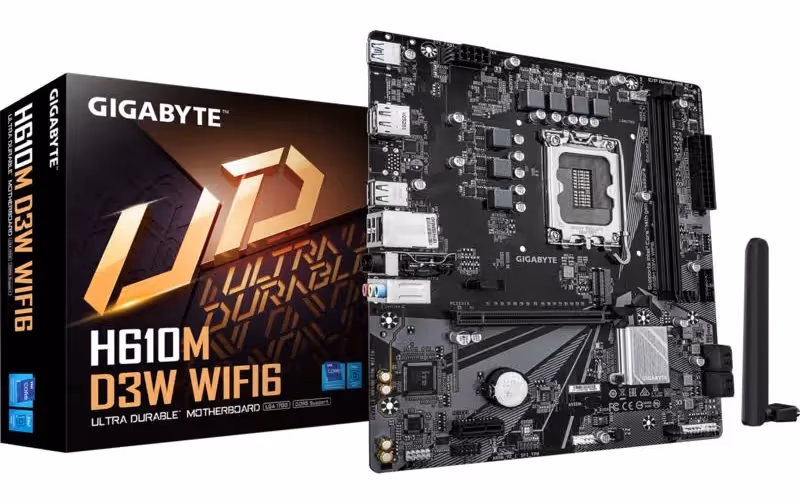 GIGABYTE H610M D3W WIFI6 Intel H610 LGA1700 Micro-ATX WiFi 6 image 1