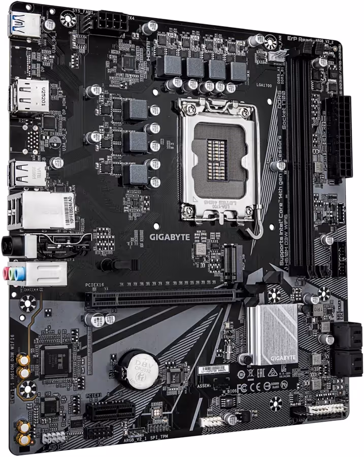 GIGABYTE H610M D3W WIFI6 Intel H610 LGA1700 Micro-ATX WiFi 6 image 4