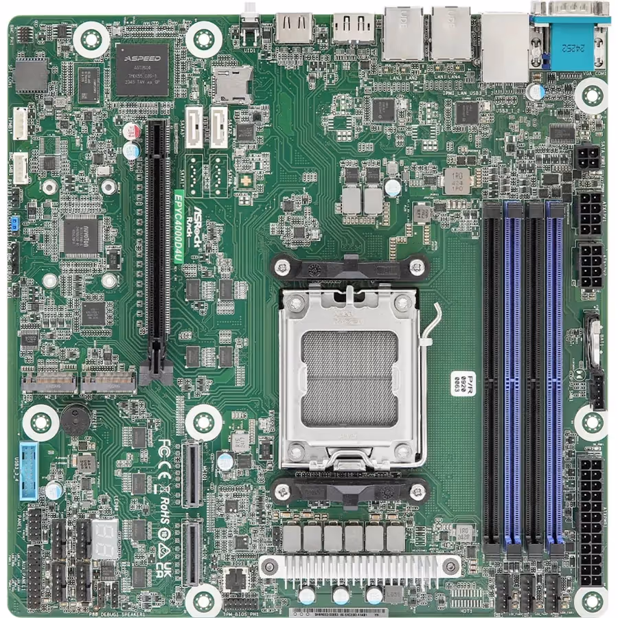 ASRock EPYC4000D4U KNOLL3 X300 Micro ATX AST2600 ECC Server image 1