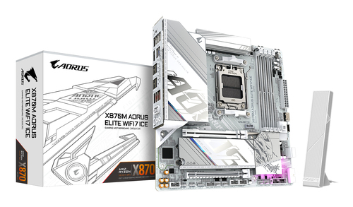 GIGABYTE X870M AORUS ELITE WIFI7 AMD X870 Micro ATX Wi-Fi 7 RGB 