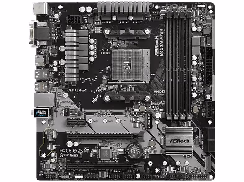 ASRock B450M Pro4 AMD micro ATX image 1