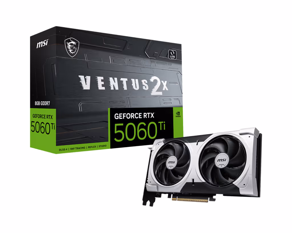 msi hautes performances RTX 5060Ti 8 Go GDDR6 Ventus 2X PLUS à double ventilateur image 1