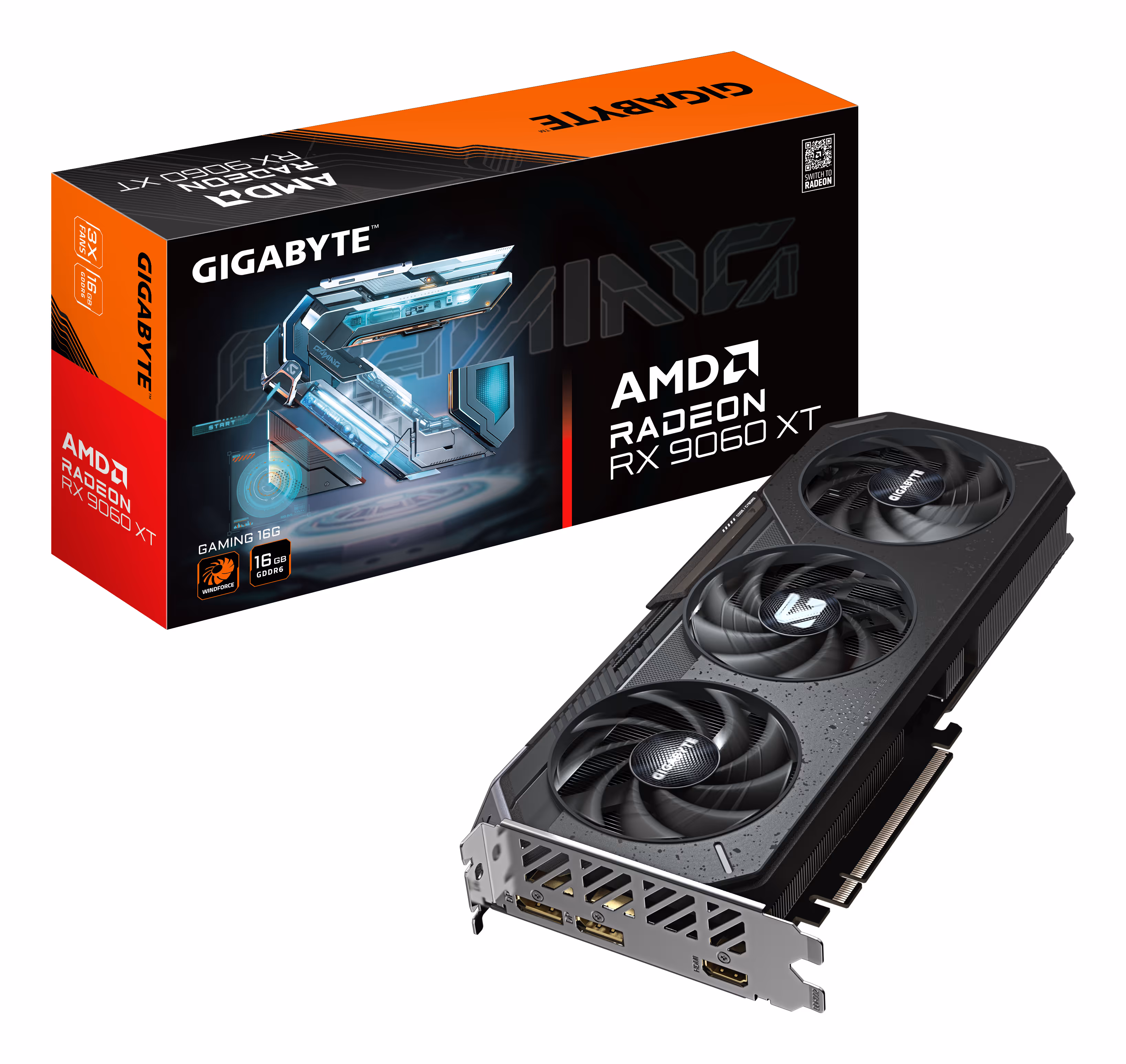 gigabyte Radeon RX 9060 XT GAMING 16G 16GB GDDR6 128bit PCI-E 5.0 image 1