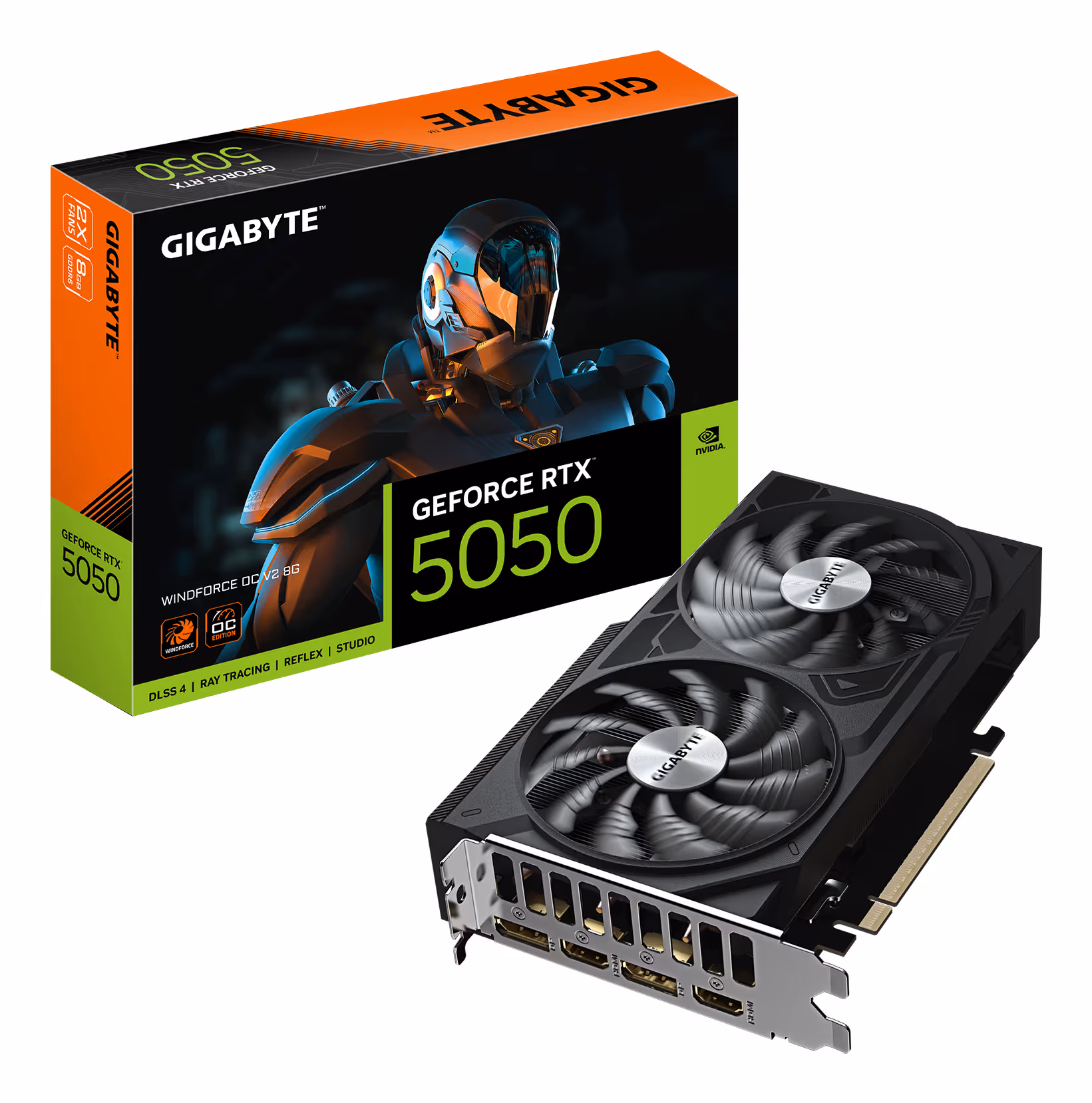 gigabyte GeForce RTX 5050 WINDFORCE OC V2 8GB GDDR6 Reflex 2 RTX image 1