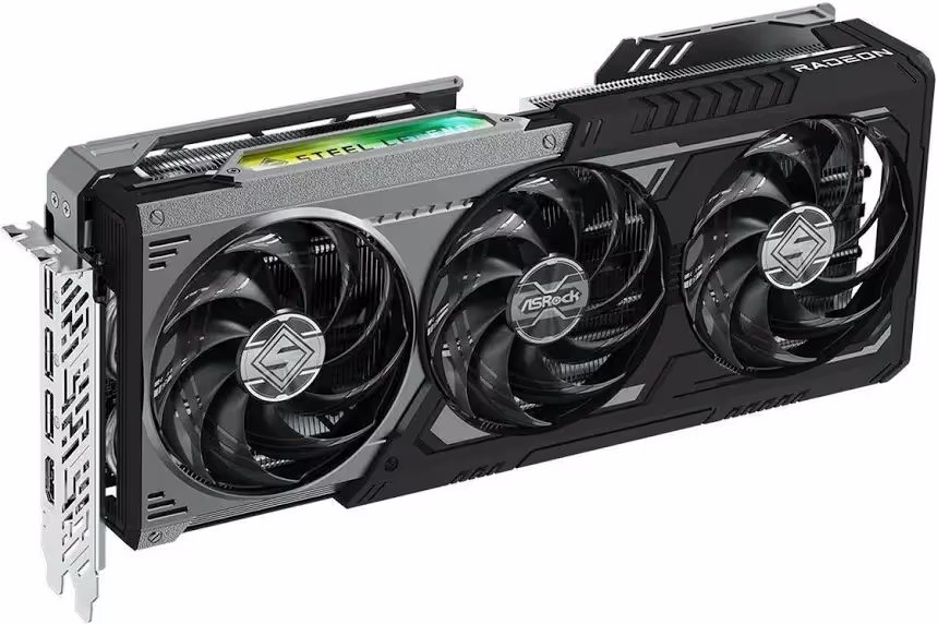 ASRock d'overclocking Radeon RX 9070 XT Steel Legend Dark 16 Go GDDR6 RDNA 3 image 1