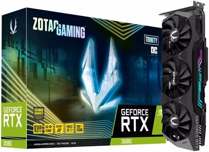 Zotac GAMING GeForce RTX 3080 Trinity OC LHR 10 Go GDDR6X (ZT-A30800J-10P) image 1