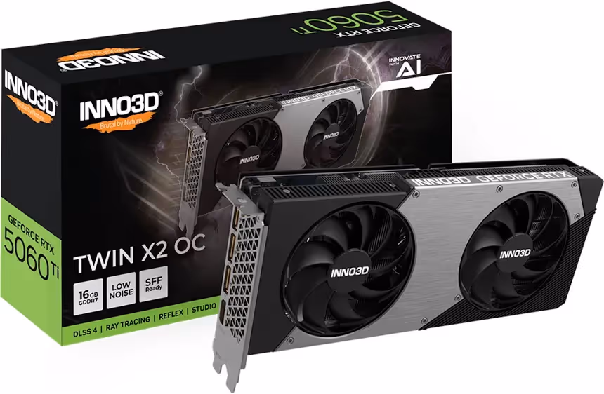 INNO3D GeForce RTX 5060 Ti TWIN X2 OC 16 Go GDDR7 Reflex 2 RTX image 1