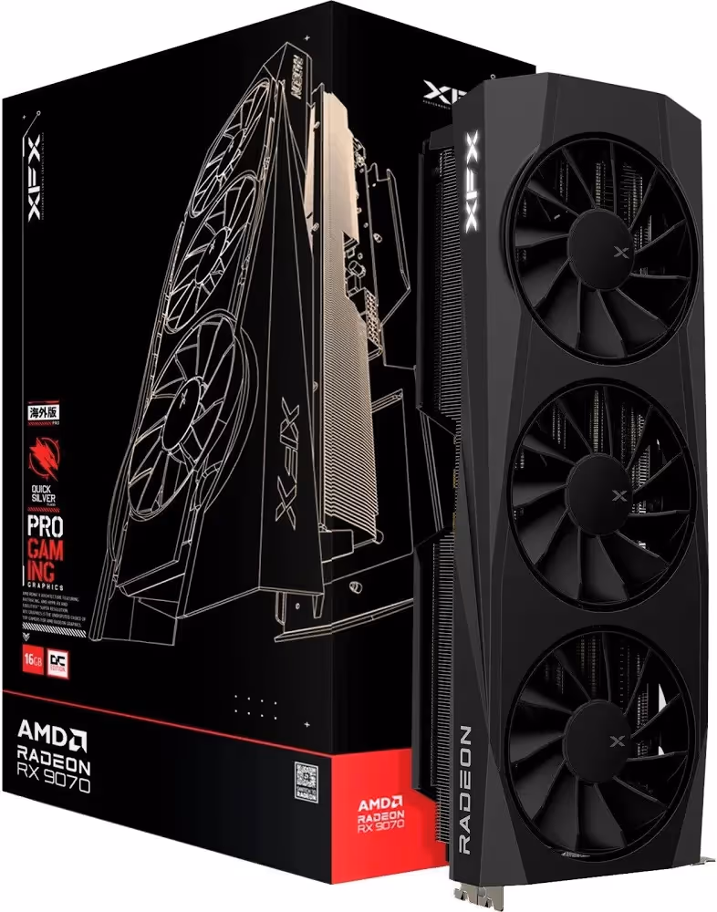 XFX QUICKSILVER AMD Radeon RX 9070 OC Triple ventilateur 16 Go GDDR6 FSR 4 image 4