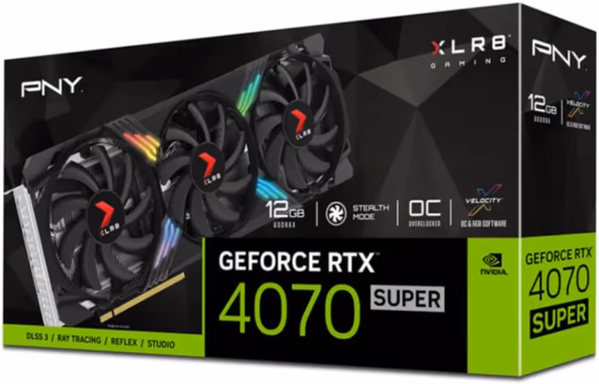 PNY GeForce RTX 4070 SUPER XLR8 Gaming VERTO EPIC-X RGB OC 12 Go GDDR6X image 1