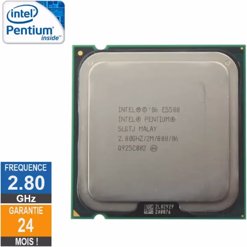 Processeur Intel Pentium E5500 2.80GHz SLGTJ LGA775 2Mo - processeur vue principale