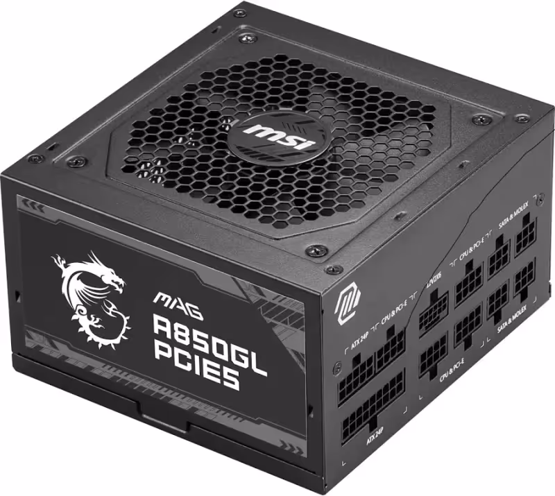 Alimentation PC modulaire MSI MAG A850GL PCIE5 850W 80 PLUS Gold noir - image 2