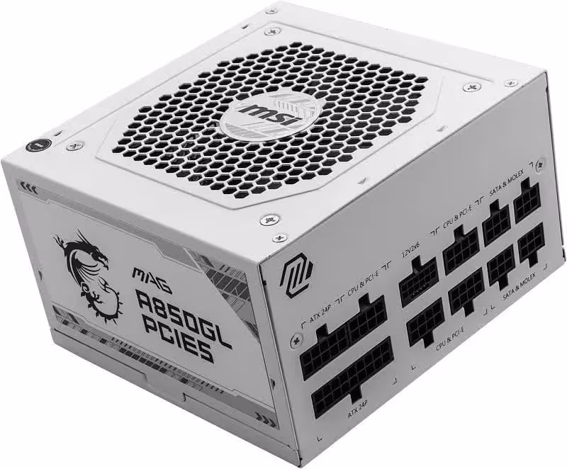 Alimentation PC modulaire MSI MAG A850GL PCIE5 850W 80 PLUS blanc - image 2