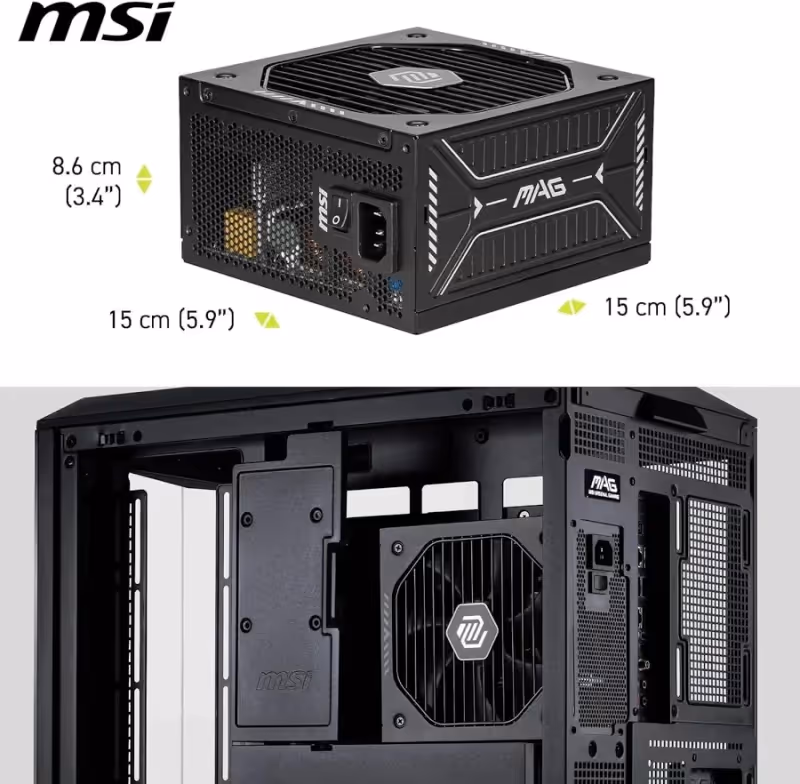 Alimentation PC modulaire MSI MAG A750GLS PCIE5 750W 80 PLUS Gold noir - image 5