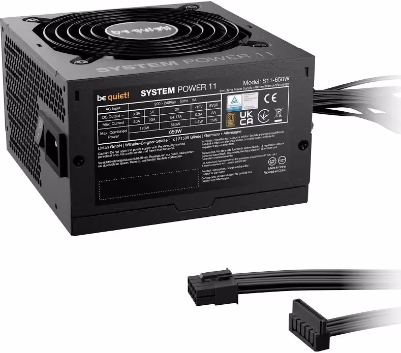 Alimentation PC semi modulaire Be Quiet SYSTEM POWER 11 650W 80 PLUS Bronze Noir - image 2