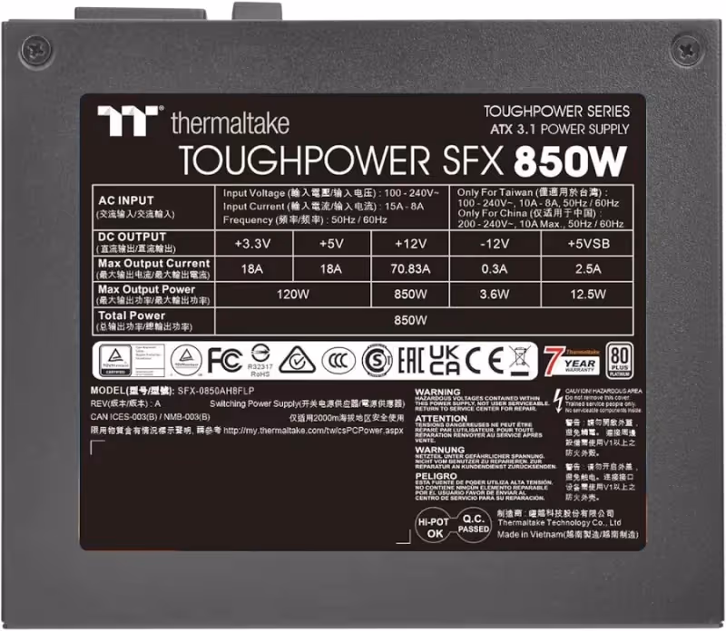 Toughpower SFX Platinum alimentation modulaire 850 watt - image 5