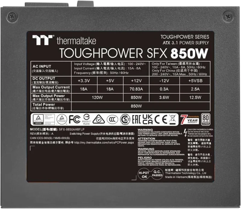 Toughpower SFX Platinum alimentation  modulaire 850 watt - image 5