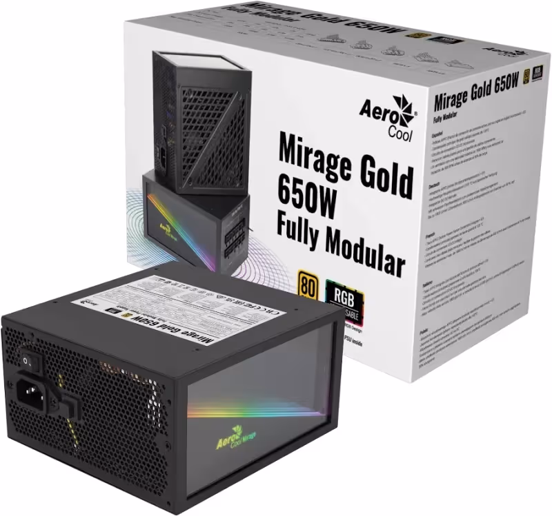 Aerocool Mirage Gold RGB 650W 80 Plus Or Modulaire - image 3
