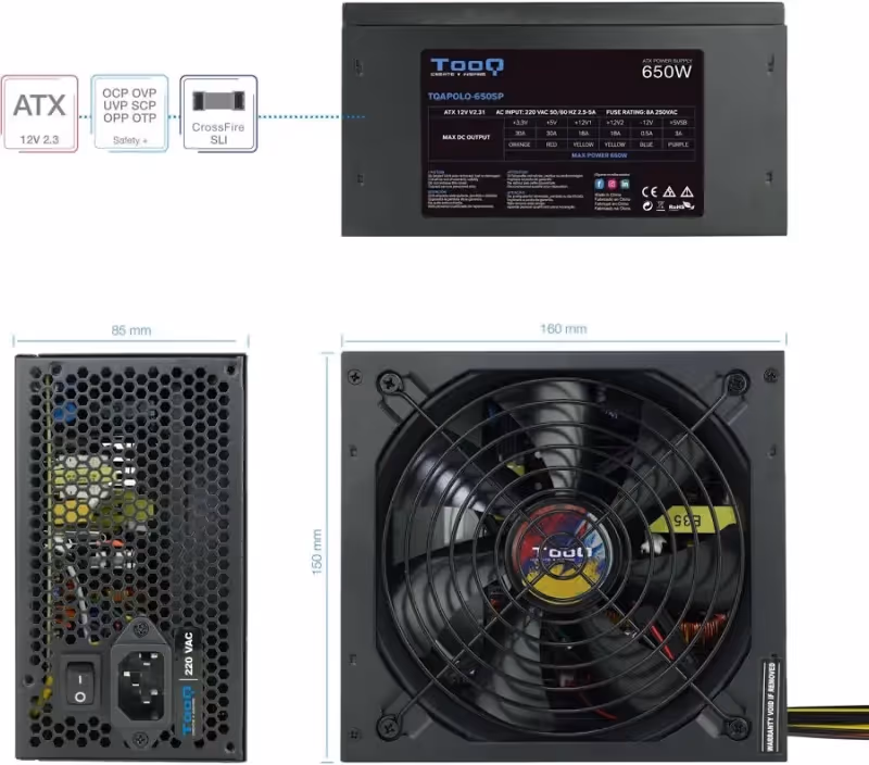 Alimentation Tooq 650W PFC ACTIF - image 3