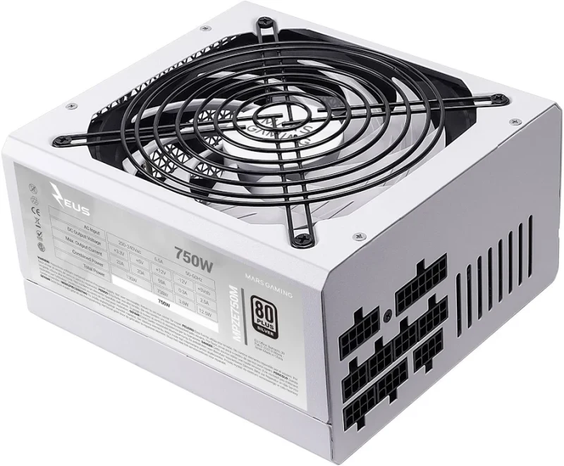 Mars Gaming MPZE750M 750W 80 Plus Argent Entièrement Modulaire Blanc - image 5