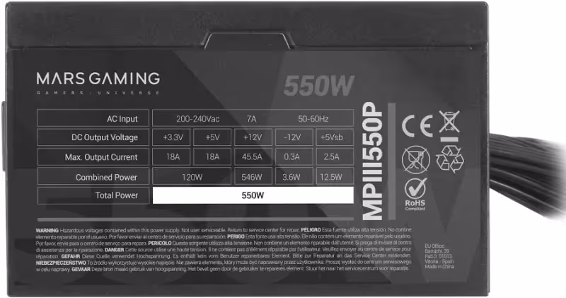 Mars Gaming MPIII550P Alimentation 550W Noir - image 4