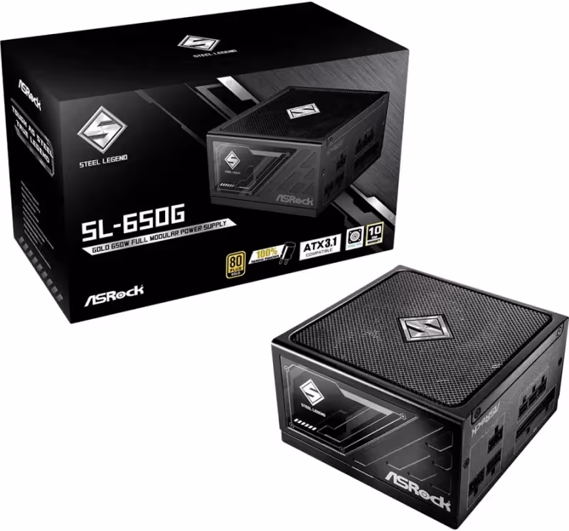 Bloc d'alimentation Asrock 650 W, certification 80 PLUS Gold, protection avancée Steel Legend - image 2
