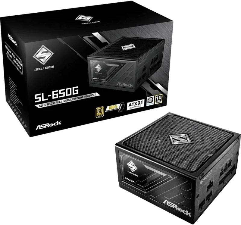 Bloc d'alimentation Asrock 650 W, certification 80 PLUS Gold, protection avancée Steel Legend - image 2