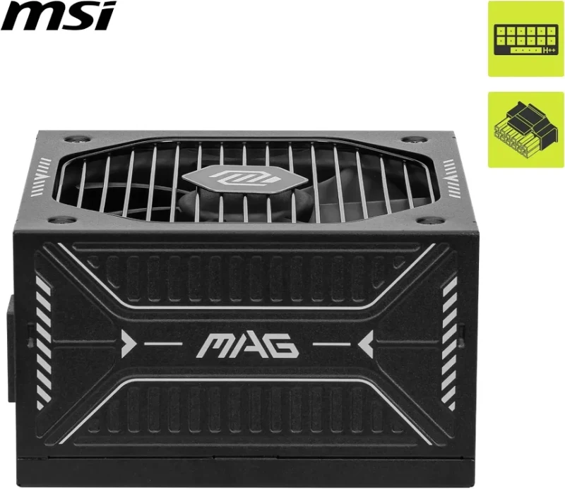 Fonte d'Alimentation MSI MAG A650GLS 650W 80 PLUS Gold Modulaire PCIE5 FDB - image 2
