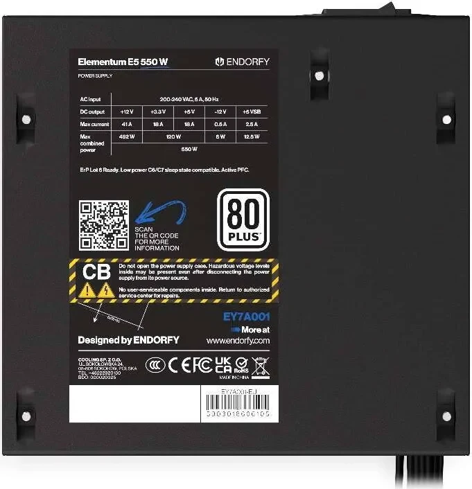 Alimentation ENDORFY 550W 80 PLUS Elementum E5 ATX Protection surtension - image 5