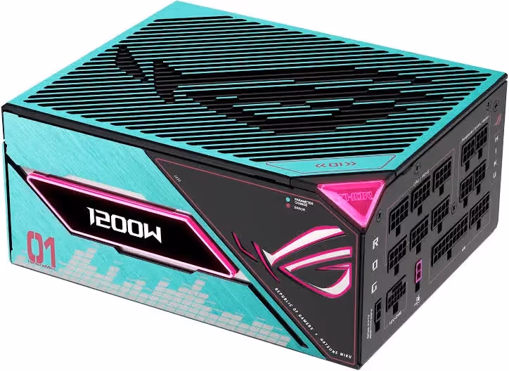 Source d'Alimentation Asus ROG THOR-1200P3-MIKU 1200W 80+ Platinum modulaire RGB - image 2
