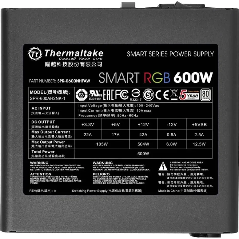 Thermaltake Smart RVB 600W 80 Plus - image 5