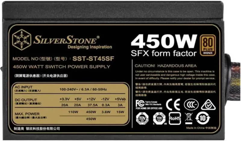 SilverStone ST45SF v3.0 SFX 450W 80 Plus Bronze - image 3