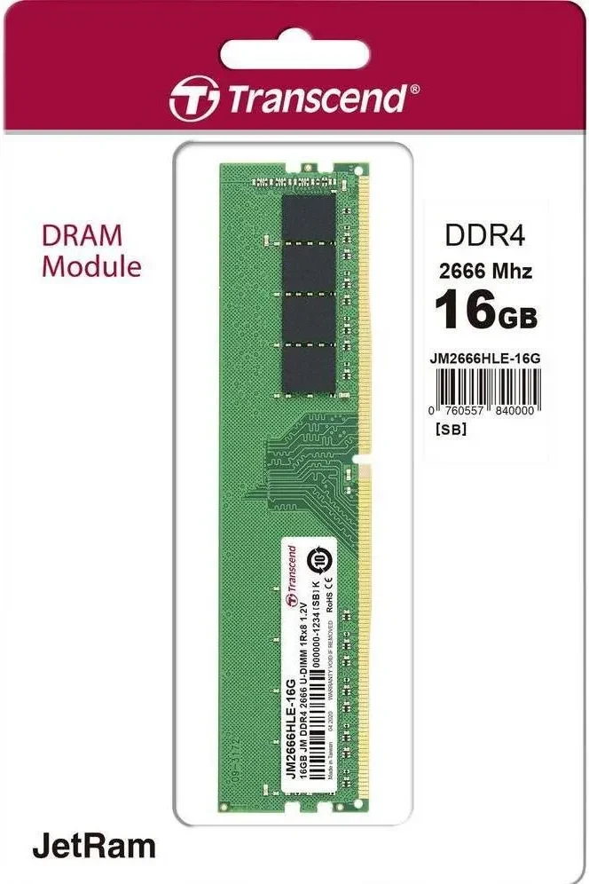 Transcend JetRam 16 Go DDR4 2666 MHz - vue 3