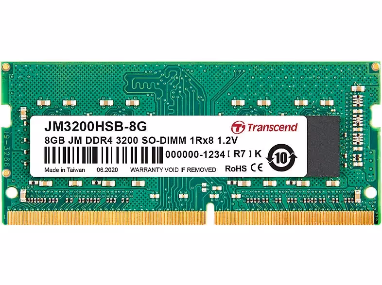 Transcend JetRam 8 Go DDR4 3200 MHz - vue principale