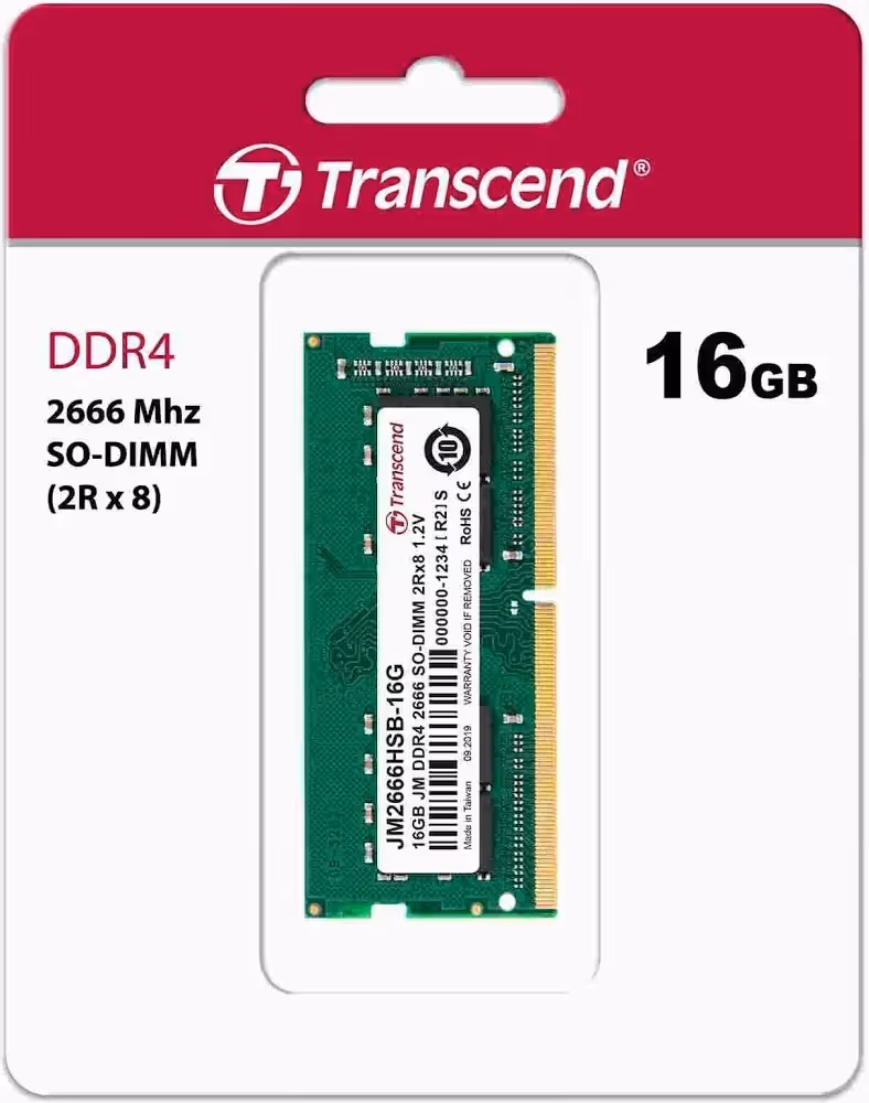 Transcend JetRam 16 Go DDR4 2666 MHz - vue 2