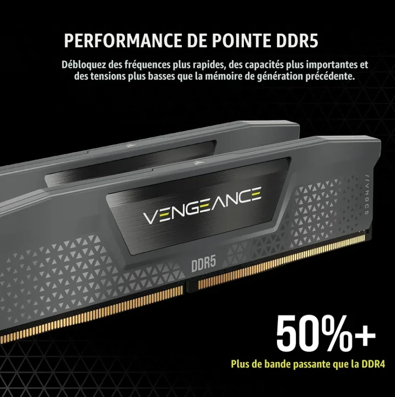 Corsair Vengeance 96 Go Kit 2x48Go DDR5 6000 MHz - vue 4